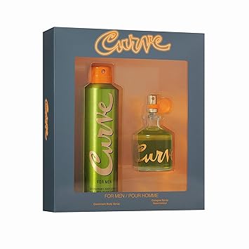 Curve Curve for Men, Mens Fragrance 2 Piece Gift Set, 2.5 Fl. Oz. Eau De Cologne and 6.0 Oz Deodorant Spray, 2 Count