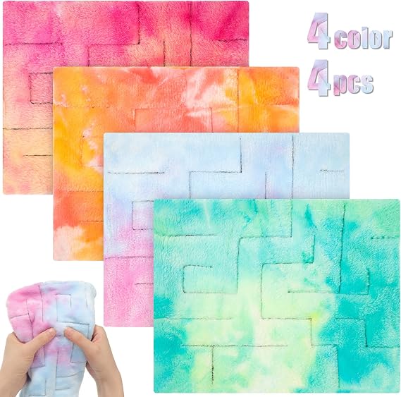 CHENGU 4 Pcs Fabric Marble Maze Mat, Marble Maze Style, 8.66 x 6.3 in