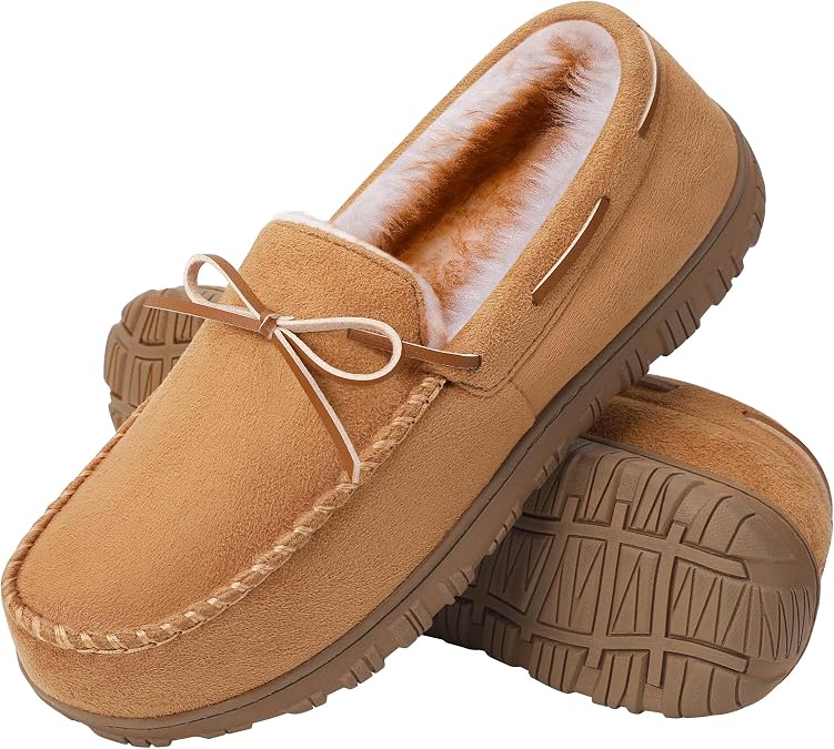 MIXIN Mens Slippers Indoor Outdoor Memory Foam House Shoes Anti-Slip Moccasins Slippers for Men