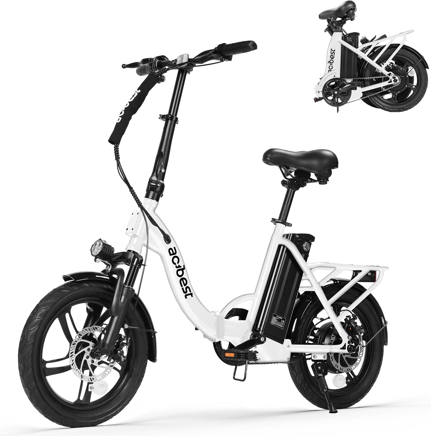 Electric Bike for Adults, Actbest Mars 20 Fat Tire Folding Ebike with Peak 1200W Motor, 7 Speed 28MPH, 48V 499Wh Removable Battery Max Range 55 miles, Adjustable Bike Stem, Foldable Electric Bicycle