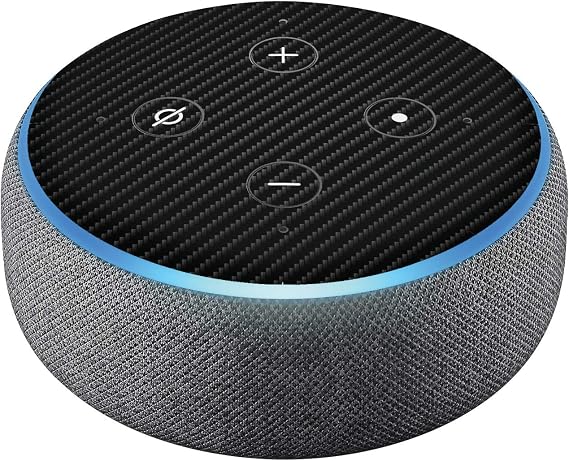 Head Case Designs Officially Licensed Alyn Spiller Carbon Fibre Plain Art Mix Vinyl Sticker Skin Decal Cover Compatible with Amazon Echo Dot (3rd Gen) - Skin only Echo Dot (3rd Gen) is NOT Included