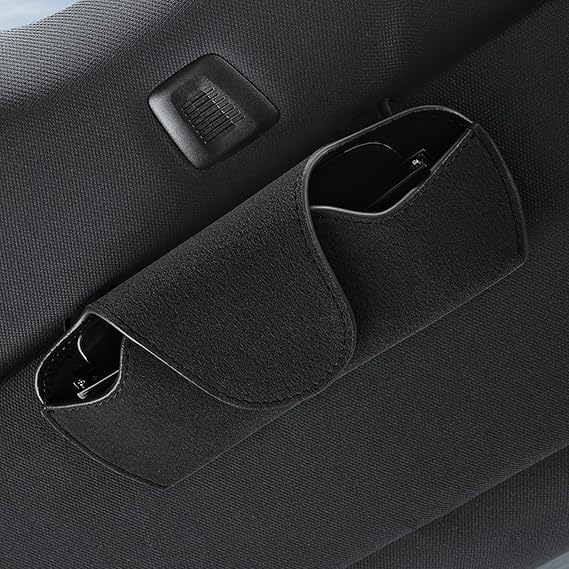 Sunglass Holder Box for BYD Atto 3/Dolphin/Han/Seal/Seal U/Tang/Destroyer 05 Magnetic Sunglasses Holder Soft Wear-Resistant Car Sunglass Holder Clip Glasses Case,F