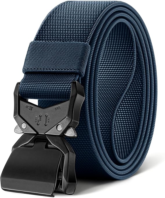 BULLIANT Men's Tactical Belt Military Rigger Elastic Nylon Belt fo Gift Men Work Heavy Duty 1.5",QUICK RELEASE