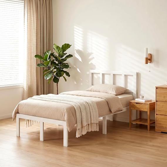 14 Inch Bamboo Bed Frame Solid Wood Platform BedFrame