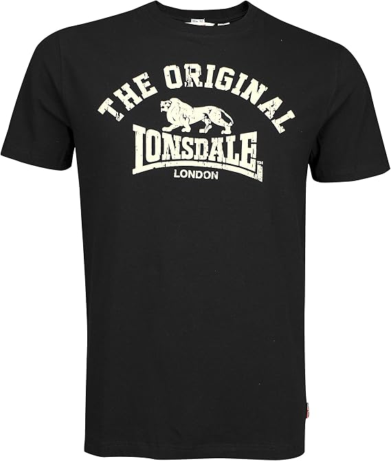 Lonsdale Men's Classic Original Lion Logo Premium T-Shirt Regular-Fit