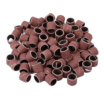 Dophee 100Pcs Sanding Drum 1/2(inch) 80 Grit Sand Bands Shank Rotary Tool Kit with 2Pcs Mandrels