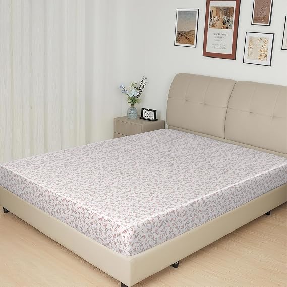 Lirex Satin Fitted Sheet 200 x 200 cm Silk Fitted Sheet Luxurious and Silky Smooth Soft Microfibre Bed Sheet for up to 35 cm Mattress Pink Flowers