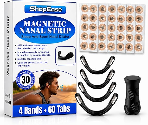Magnetic Nose Strips – Breathe Easier Instantly, Anti Snoring Device, Magnetic Nasal Strips for Congestion Relief, Reusable Nose Clip for Men & Women