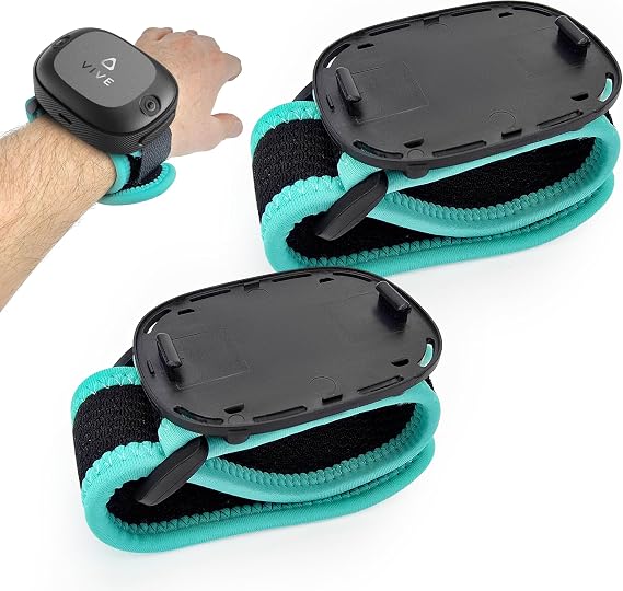 Hand Straps - Vive Trackers Straps for HTC Vive Ultimate | 2 Pk - Adjustable & Breathable, Secure Hold, VR Chat Motion Capture for Full Body Tracking (Tackers Not Incl) - Black Green