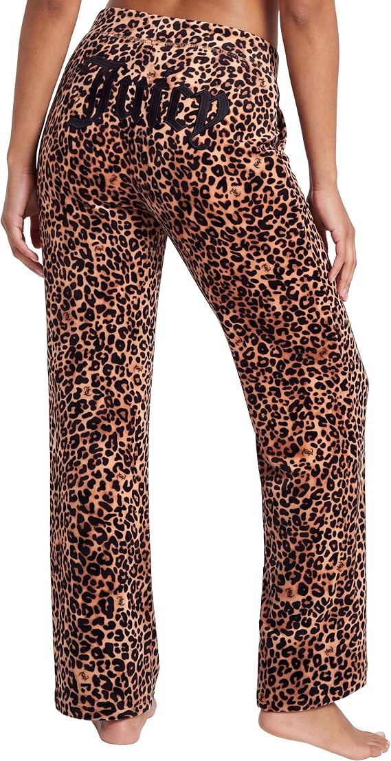 Juicy Couture Women's Velvet Fleece Lounge Pajama Pant with Rhinestones