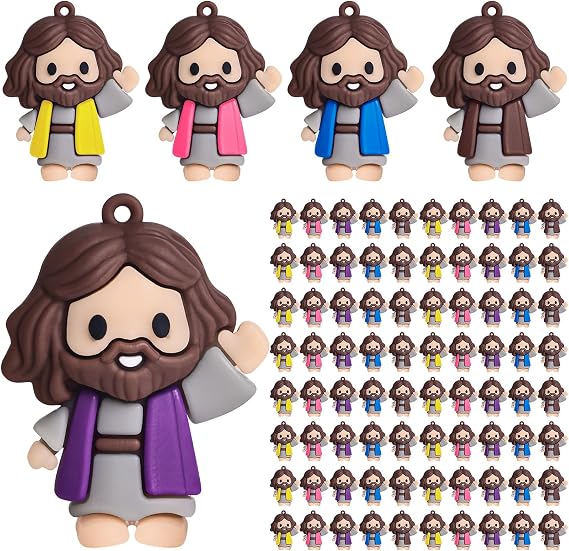 50 Pcs Mini Jesus Figures, Little Jesus Figures,Easter Egg Stuffers