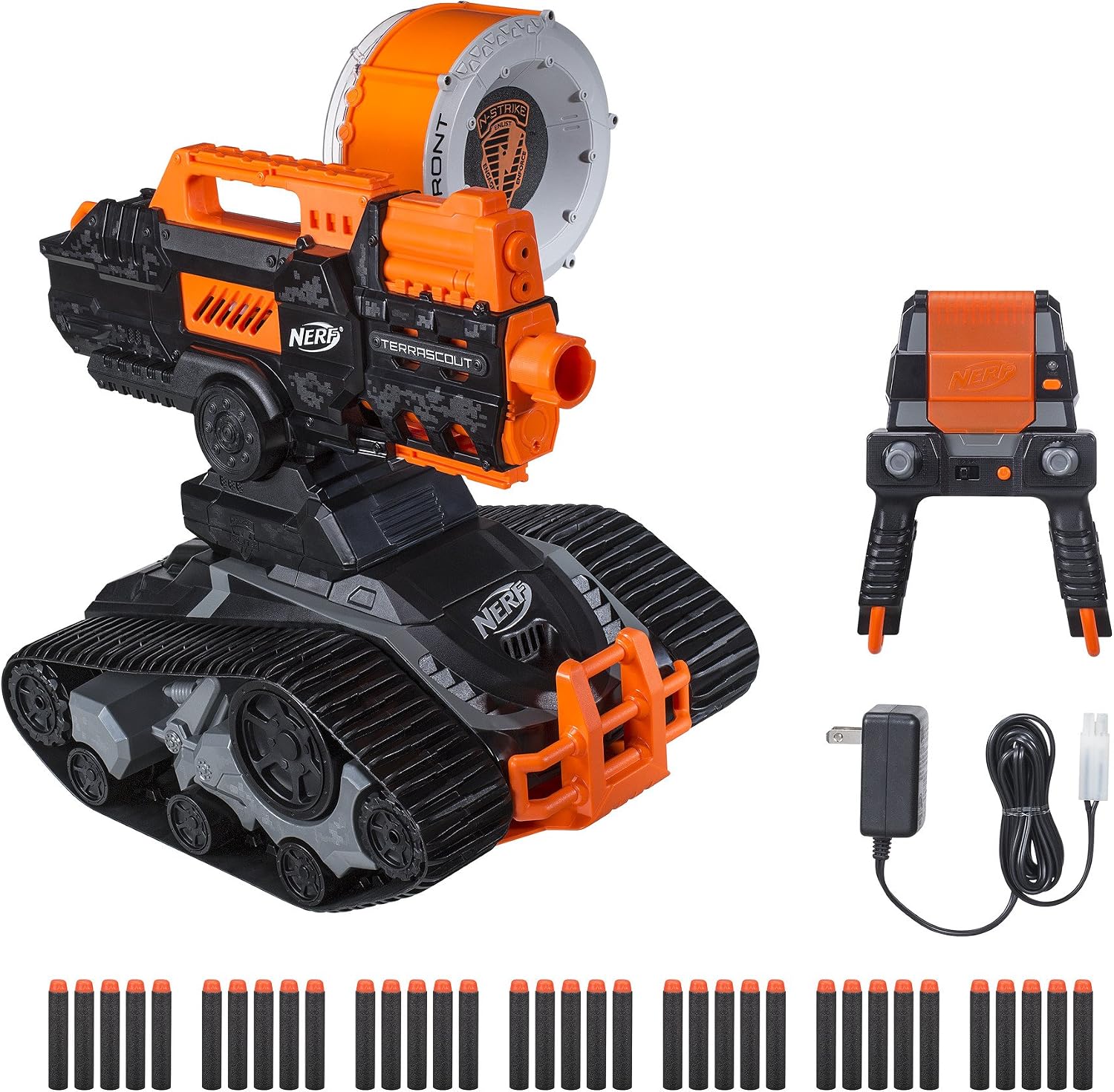 NERF TerraScout Recon Toy RC Drone N-Strike Elite Blaster with Live Video Feed 18 Official Elite Darts and Rechargeable Battery for Kids, Teens, and Adults