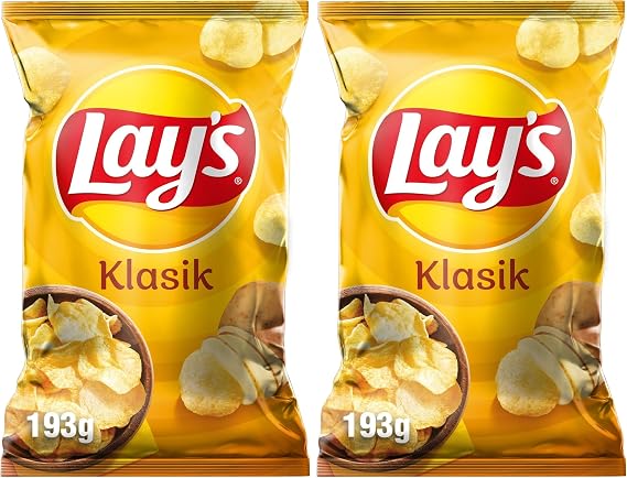 Lay's Classic Plain Potato Chips Mega Size 193 g 2 pack