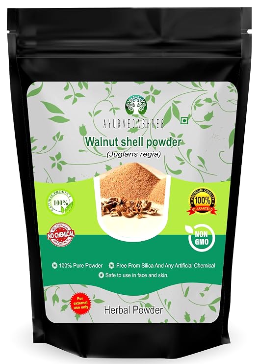 AYURVEDASHREE Walnut Shell Powder for Scrub Formulation 50 Gm | No Silica and Any Artificial Additives | for Homemade Natural Scrub | Exfoliating Face Mask, Exfoliates Skin Gently