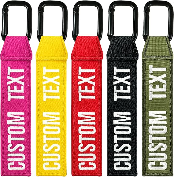 WQNMY Personalized keychain, Customized Keyring, Embroidered Room key tags