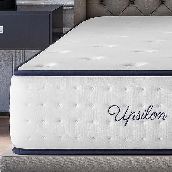 Double Extra Firm Memory Foam Mattress 4FT6, 12.6 Inch, 12 Layer Advanced 7-Zone Support & Pressure Relief, ECOFEEL Honeycomb Fabric, Cooling Gelfresh Foam, OEKO-TEX Certified, 135x190x32cm, Upsilon