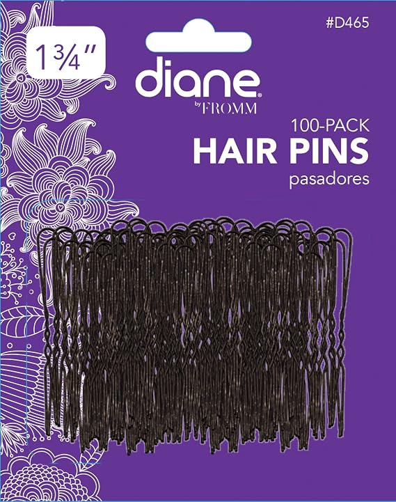 Diane 1.75" Hair Pins, Black, 100 Pins per Card