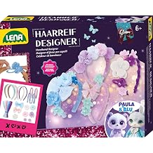 Lena Glam craft set, designer headband, hair accessories for girls, complete set with tassels, satin ribbons and flowers, creative DIY as a gift for children from
