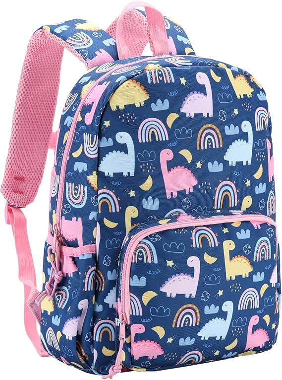 Kids Backpack Girls, ChaseChic Lightweight Toddler Backpack with Security Reflective Strips, Cute School Bag with Bottler Holder for Kindergarten Preschool, Pink Dinosaur