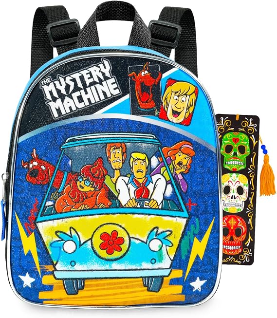 Scooby Doo Mini Backpack for Kids Bundle - 11" w Adjustable Straps | Scooby Small Backpack for Travel Preschool Plus Bookmark ~ Fits Girls, Boys, Toddlers, Adults