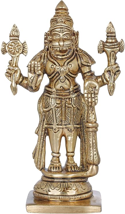 Exotic India Lord Vishnu in His Narasimha Avatara - Brass Statue