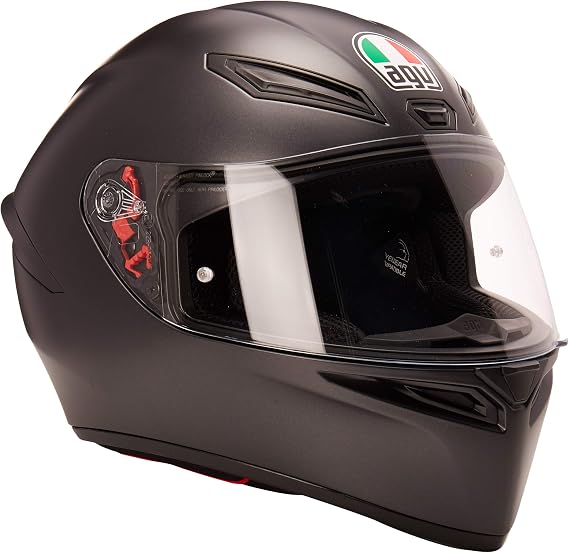 AGV AGV-0281O4I0-003-XL Unisex-Adult Full Face K-1 Motorcycle Helmet (Matte Black, X-Large)