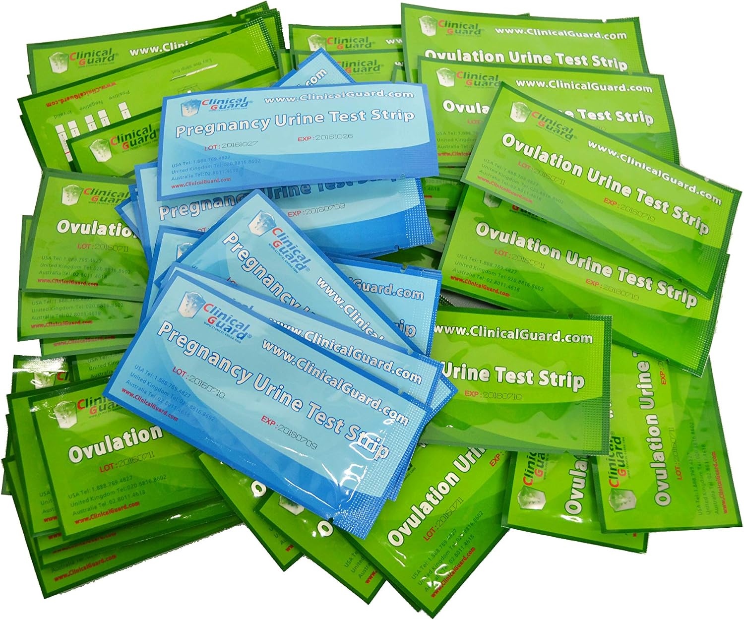 Clinical Guard 25 Ovulation Test Strips and 5 Pregnancy Test Strip Fertility Kit and Early Pregnancy Detection OPK LH HCG Combo Pack - 30 Count (Pack of 1) - Azure/Sage