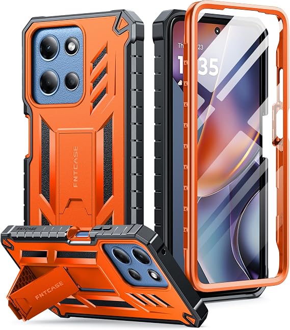 FNTCASE for Moto G 2026 Phone Case, G 2025 Case, Motorola G Play 2026 Cover | Built-in Screen Protector, Rugged Kickstand, 20FT Military-Grade Drop Protection, Matte Textured, Heavy Duty Shockproof
