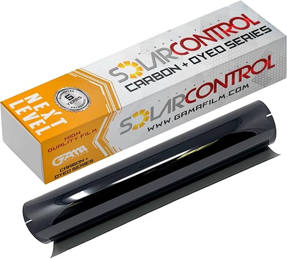 SOLARCONTROL Window Tint Car Film 20" X 100FT Carbon High Performance Shade Roll Universal Fit Privacy UV Sun Block and Scratch Resistant (15% Darkest Shade)