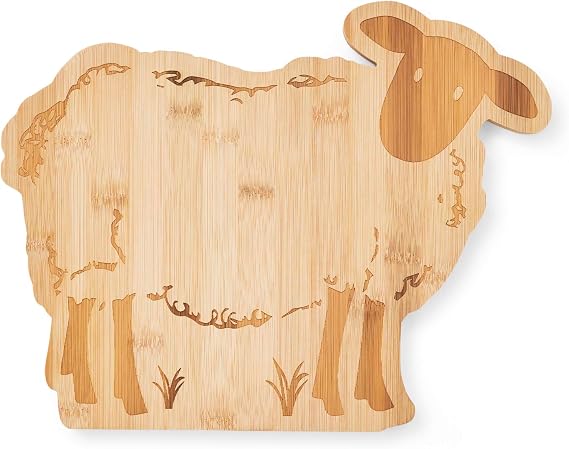 Cooksmart Sheep Shaped Wooden Chopping Board Paddle Board