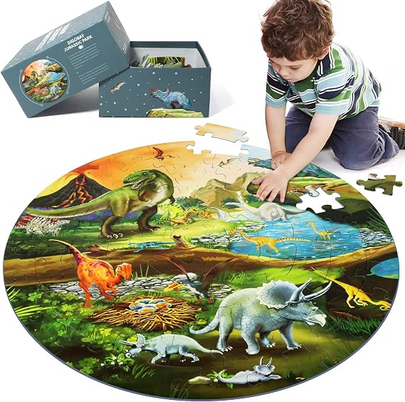 DIGOBAY 70 Piece Dinosaur Floor Puzzle for Kids Ages 4-8