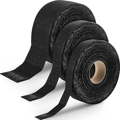 Fabbay 150ft Asphalt Crack Repair Tape, 3 Rolls (1.2 in, 2 in & 4 in x 50 ft), Self Adhesive Waterproof Driveway Crack Sealer, Rubberized Asphalt Repair Tape for Concrete Pavement Roof Foundation