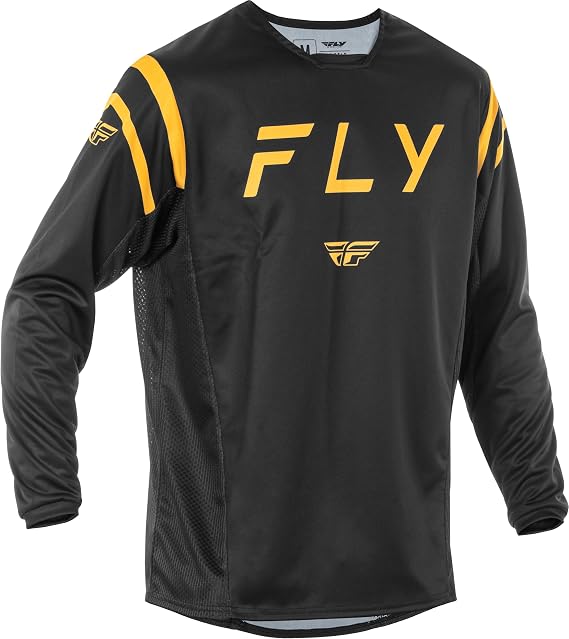 Fly Racing Men's Kinetic Center Jersey (Black/Gold, Medium)