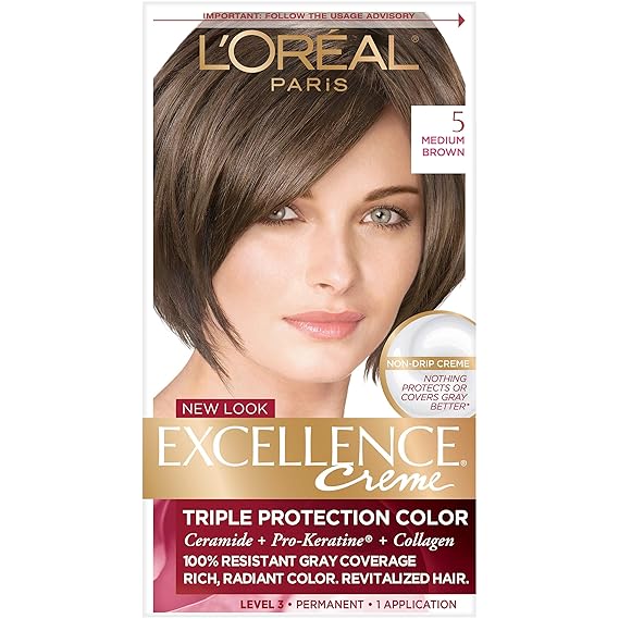 LOreal ParisExcellence Creme, Medium Brown [5] 1 Each ( Pack of 12)