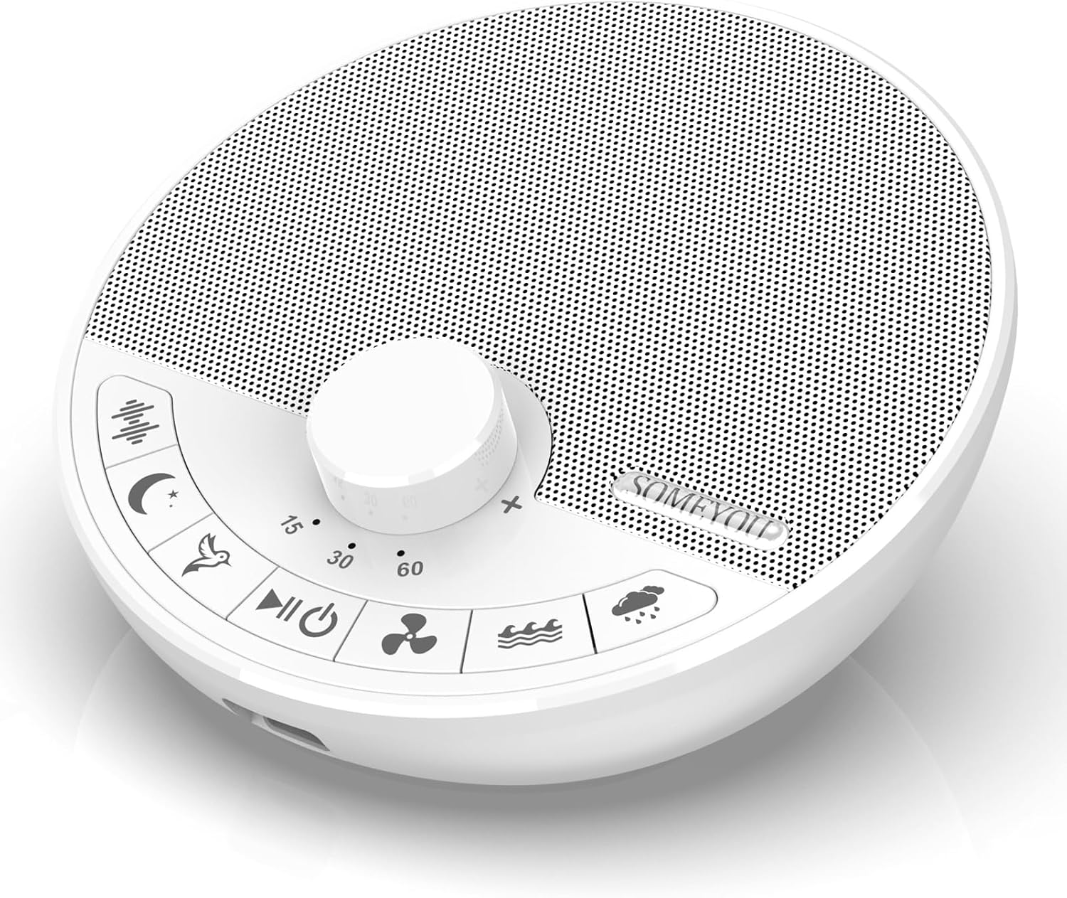 Portable White Noise Machine with 18 Sleep Sounds, Battery Powered Bluetooth Function Knob Volume Control Sleep Timer, Baby Sound Machine for Adults Kids SleepingWhite