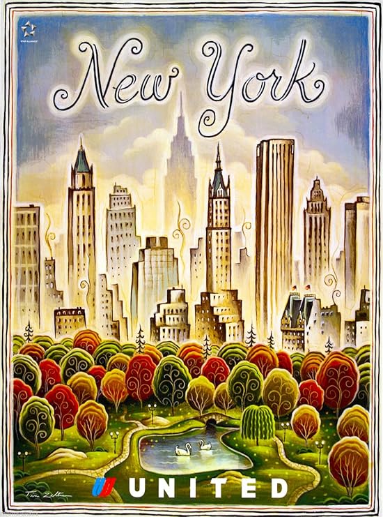 Magnet New York Central Park United States Vintage Travel Advertisement Art Magnet