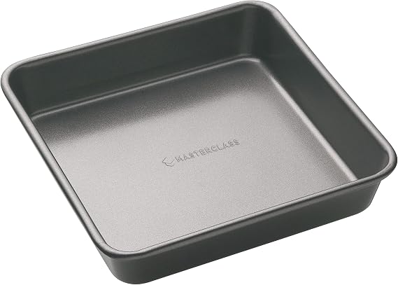 MasterClass Square Baking Tin/Small Roasting Pan with PFOA Non Stick, Heavy Duty Carbon Steel, 23 x 23 cm