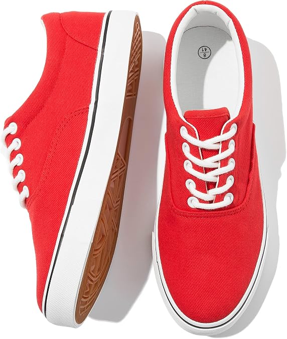 FRACORA Mens White Canvas Sneakers Tennis Shoes for Men