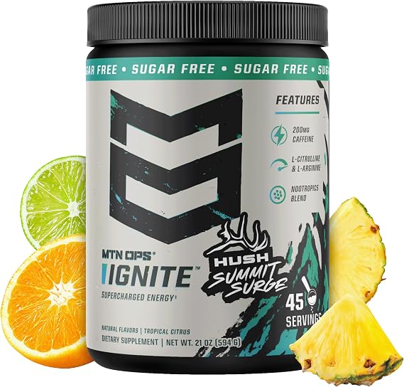 MTN OPS Ignite Energy Powder, Zero Sugar, Hush Summit Surge