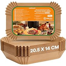 110 Pieces 20.5x14cm Parchment Paper Liners for Dual Air Fryer, Air Fryer Accessories, Non-Stick Waterproof Oil-Resistant Disposable Trays, Compatible with Ninja Dual/Double Stack Air Fryer.