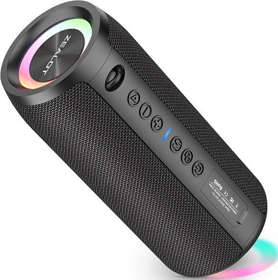 Zealot Bluetooth Speaker Portable Wireless with 40W Enhanced Bass, 30H Playtime, IPX6 Waterproof, Bluetooth 5.2 Outdoor Speaker for Travel, Pool, Beach