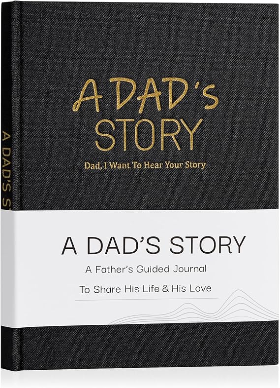 Artmag Dad's Life Story Journal Family Keepsake Book Linen Hardcover for Dad to Share His Memories, with 250+ Prompt Questions Book Gift for Birthday Father's Day Christmas (Black)