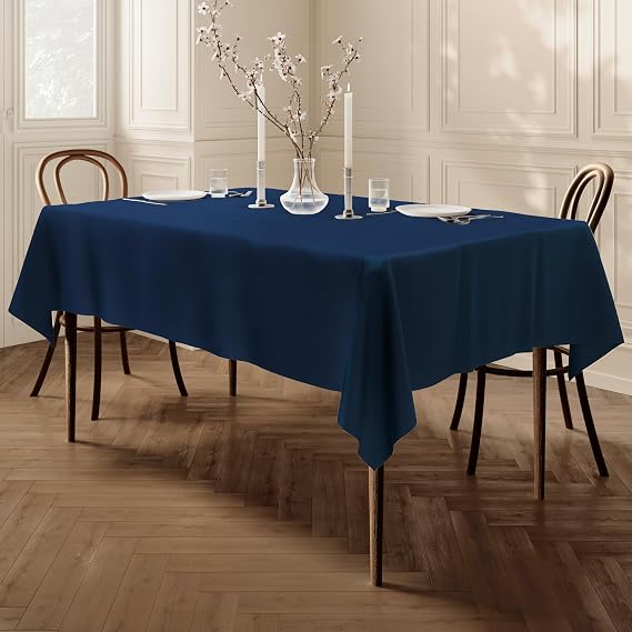 Qualitäts Tischdecke Textil Eckig 140 x 200 cm Farbe wählbar Dunkelblau