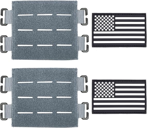 Large Molle Patch Panel with Laser Cutting Loop, Molle Patch Display Holder for Backpack,5X4.3 Mini Patch Board Include American Flag Patch