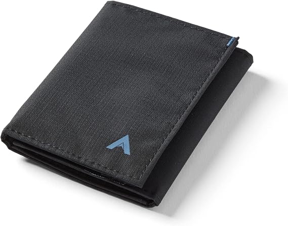 Allett Trifold Wallet, RFID Blocking for Men & Women (Nylon, Jet Black)