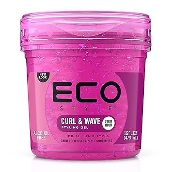 Ecoco Eco Style Hair Gel - Curl And Wave - Anti-Itch, Alcohol-Free Formula - Perfect Hold For Angled Or Tapered Sides - Ideal For Wavy Hair - No Flakes - Not Animal Tested - Moisturizes - 8 Oz