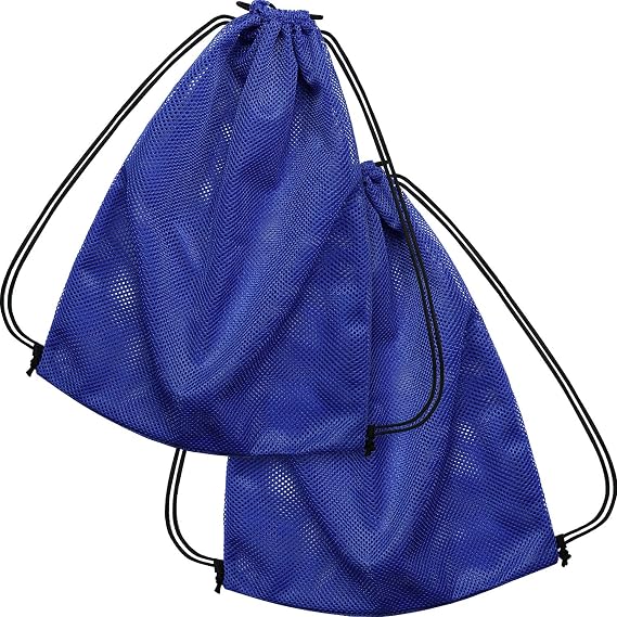 Frienda Mesh Drawstring Backpack Bag Multifunction Mesh Bag, Dark Blue