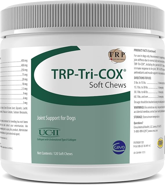 CEVA Animal Health TRP-Tri-COX Soft Chews - Joint Support For Dogs 120 Count