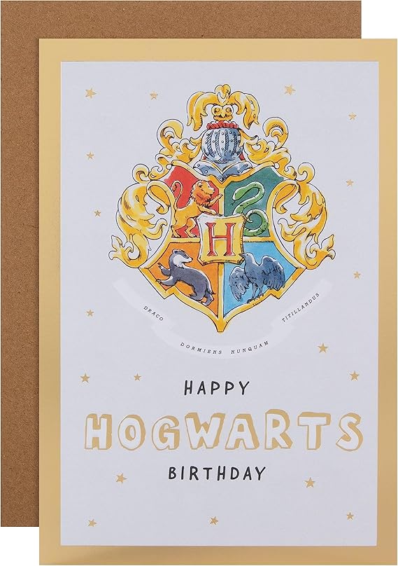 Hallmark Birthday Card - Harry Potter Hogwarts House Crest Design