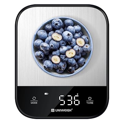 Food Scales for Kitchen,Digital Scale Grams and Ounces for Food Weight,Baking,Cooking,Meal Prep,Small Kitchen Scales with 7 Weighing UnitsLED DisplayTare Function,Stainless Steel,Black